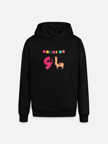 9th Birthday Lama Alpaca - Stanley/Stella SOUNDER Unisex Hoodie - black
