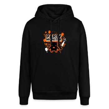 Partymonster orange - Stanley/Stella Unisex Hoodie SOUNDER - Schwarz - Vorne - Alina (178cm) & Michal (187cm)