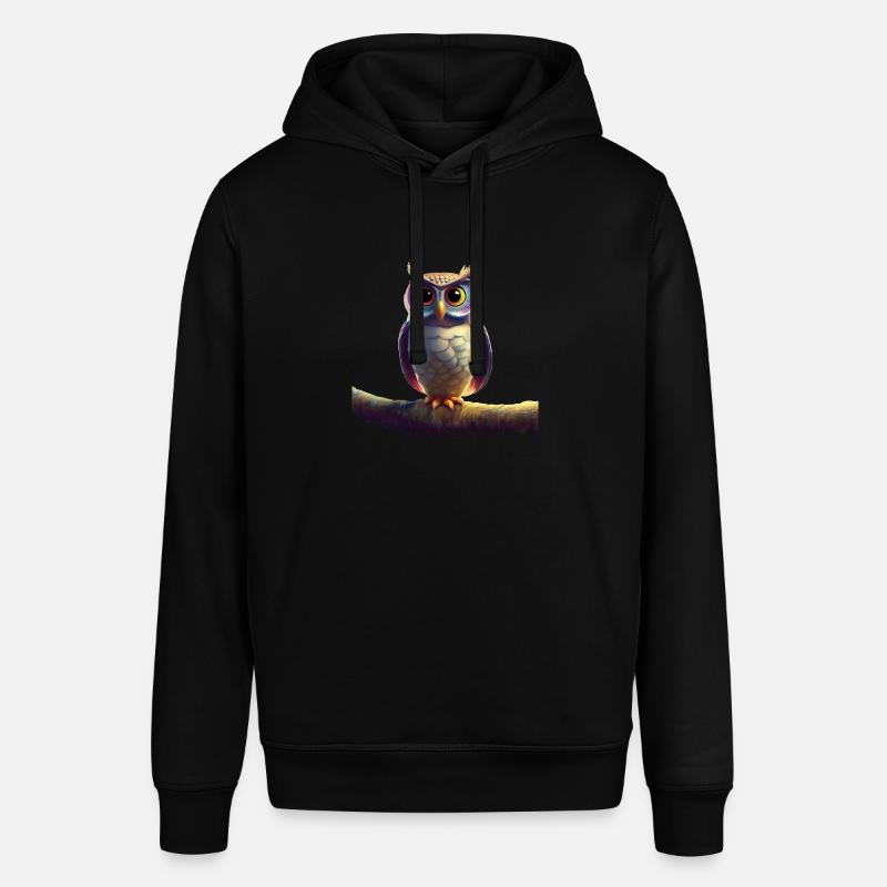 Hibou doux sur une branche - Sweat à capuche SOUNDER Stanley/Stella Unisexe - noir