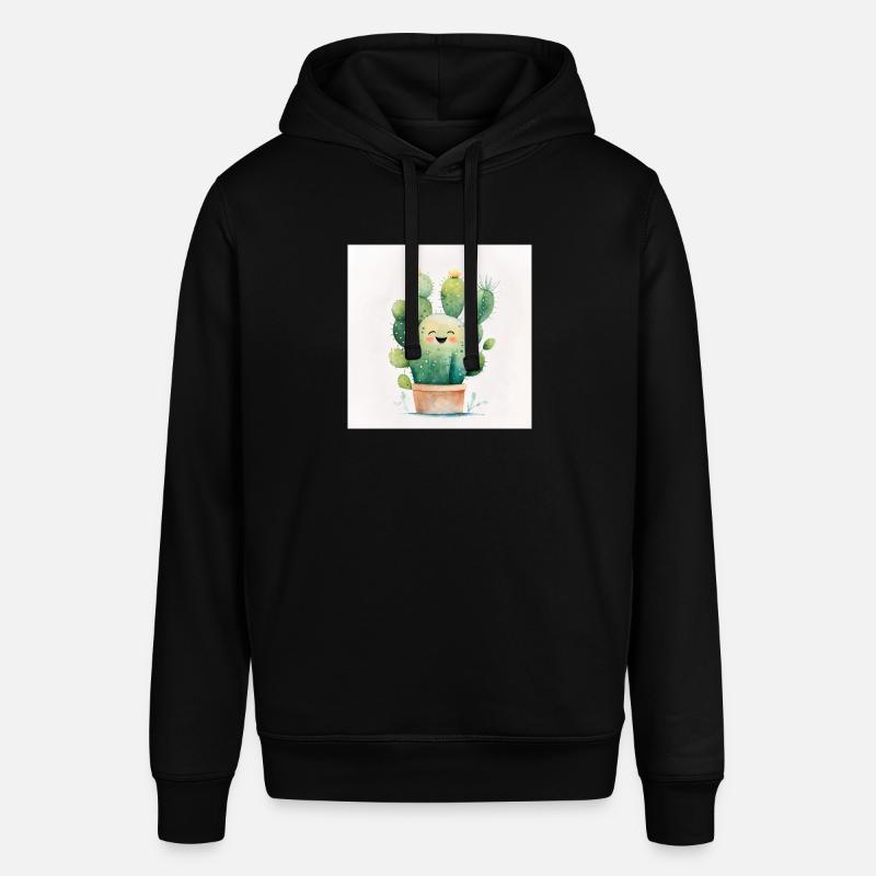 Happy Cactus Aquarelle - Sweat à capuche SOUNDER Stanley/Stella Unisexe - noir