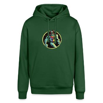 Retro Style 90s Cartoon Comic Super Hero - Stanley/Stella SOUNDER Unisex Hoodie - bottle green - Front - Alina (178cm) & Michal (187cm)