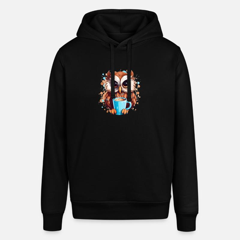 Niedliche Wachsame Eule | Nachtschwärmer Eule - Stanley/Stella Unisex Hoodie SOUNDER - Schwarz