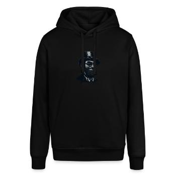 Funny Patriotic Abe Abraham Lincoln USA Men - Stanley/Stella SOUNDER Unisex Hoodie - black - Front - Alina (178cm) & Michal (187cm)