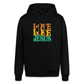 Loving like Jesus Christ Ladies Gentlemen - Stanley/Stella SOUNDER Unisex Hoodie - black - Front - Alina (178cm) & Michal (187cm)