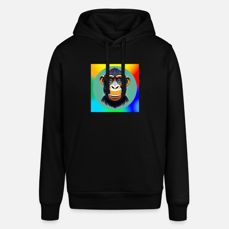 Dessin animé de chimpanzé - Sweat à capuche SOUNDER Stanley/Stella Unisexe - noir