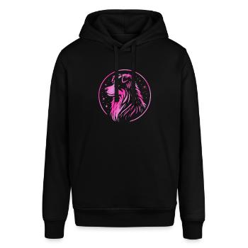 Traumhund Aussie pink - Stanley/Stella Unisex Hoodie SOUNDER - Schwarz - Vorne - Alina (178cm) & Michal (187cm)
