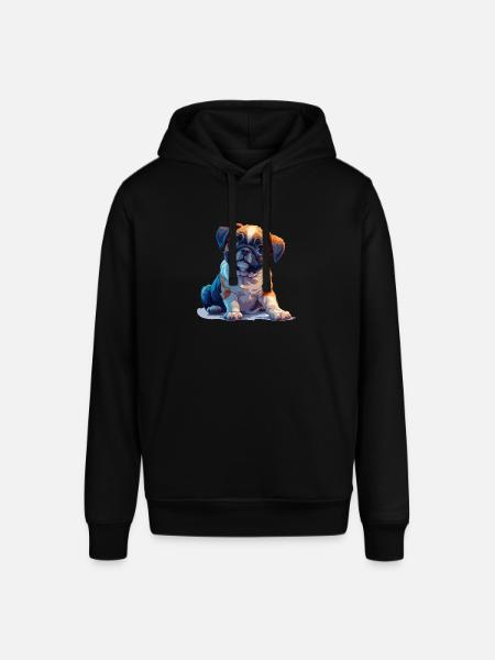 Mops Welpen sitzend - Stanley/Stella Unisex Hoodie SOUNDER - Schwarz