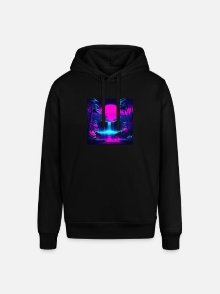 Neon Waterfall - Stanley/Stella SOUNDER Unisex Hoodie - black