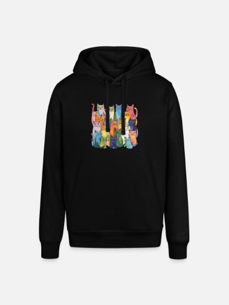 Bunte Katzen - Stanley/Stella Unisex Hoodie SOUNDER - Schwarz