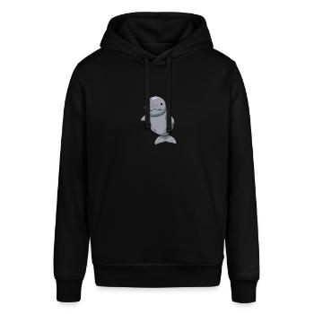 Niedlicher Manati Mit Großen Augen - Stanley/Stella Unisex Hoodie SOUNDER - Schwarz - Vorne - Alina (178cm) & Michal (187cm)