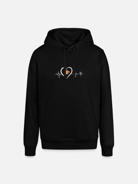 Heartbeat Pizza - Stanley/Stella SOUNDER Unisex Hoodie - black
