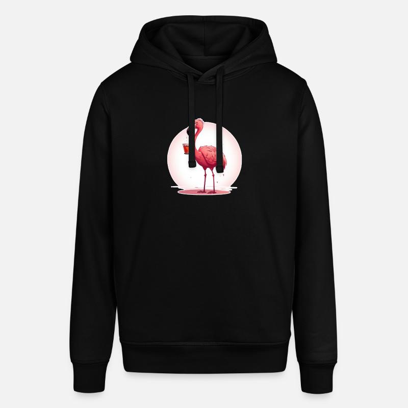 Flamingo boit du café - Sweat à capuche SOUNDER Stanley/Stella Unisexe - noir