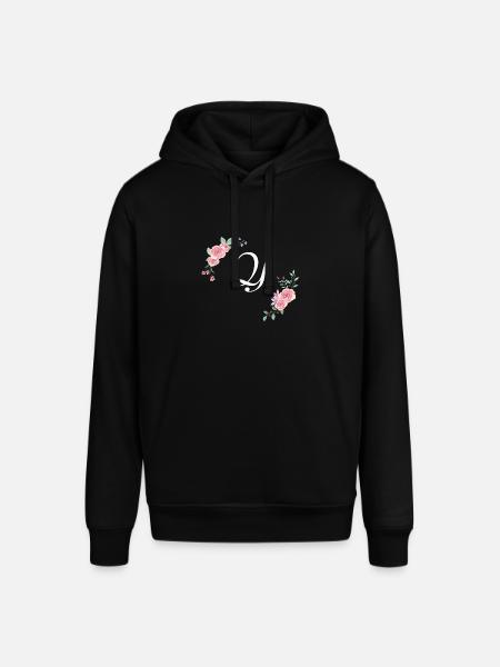 Rosa Blumenbuchstabe - Stanley/Stella Unisex Hoodie SOUNDER - Schwarz