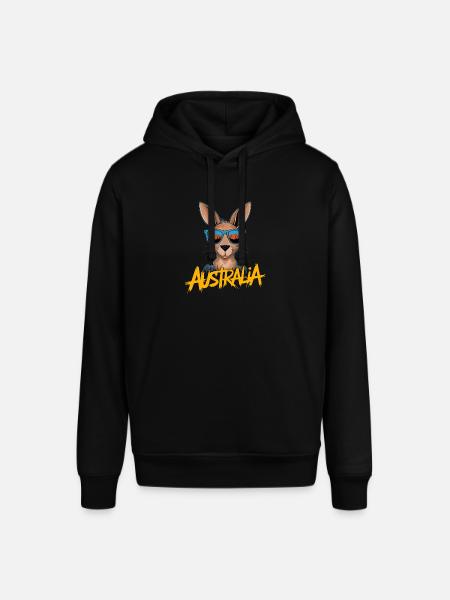 Cool Kangaroo with Sunglasses - Stanley/Stella SOUNDER Unisex Hoodie - black