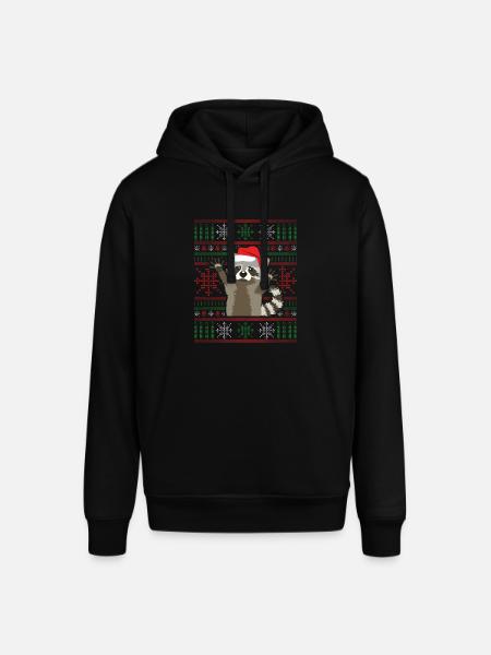 Ugly Christmas Waschbär - Stanley/Stella Unisex Hoodie SOUNDER - Schwarz