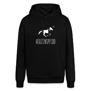 Pferdesprüche Pferdekopf Reiterin Reitsprüche - Stanley/Stella Unisex Hoodie SOUNDER - Schwarz - Vorne - Alina (178cm) & Michal (187cm)
