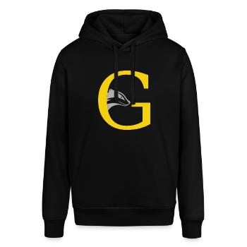 letter G - Stanley/Stella SOUNDER Unisex Hoodie - black - Front - Alina (178cm) & Michal (187cm)