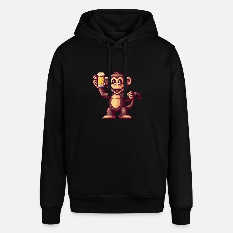 Bière Monkey Pixel - Sweat à capuche SOUNDER Stanley/Stella Unisexe - noir
