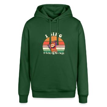 I sing to burn off the crazy retro sunset - Stanley/Stella Unisex Hoodie SOUNDER - Flaschengrün - Vorne - Alina (178cm) & Michal (187cm)