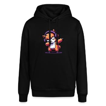 Dabbing Alpaka - Stanley/Stella Unisex Hoodie SOUNDER - Schwarz - Vorne - Alina (178cm) & Michal (187cm)