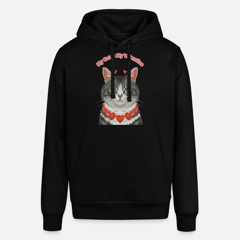 Mon chat est mon valentin - Sweat à capuche SOUNDER Stanley/Stella Unisexe - noir