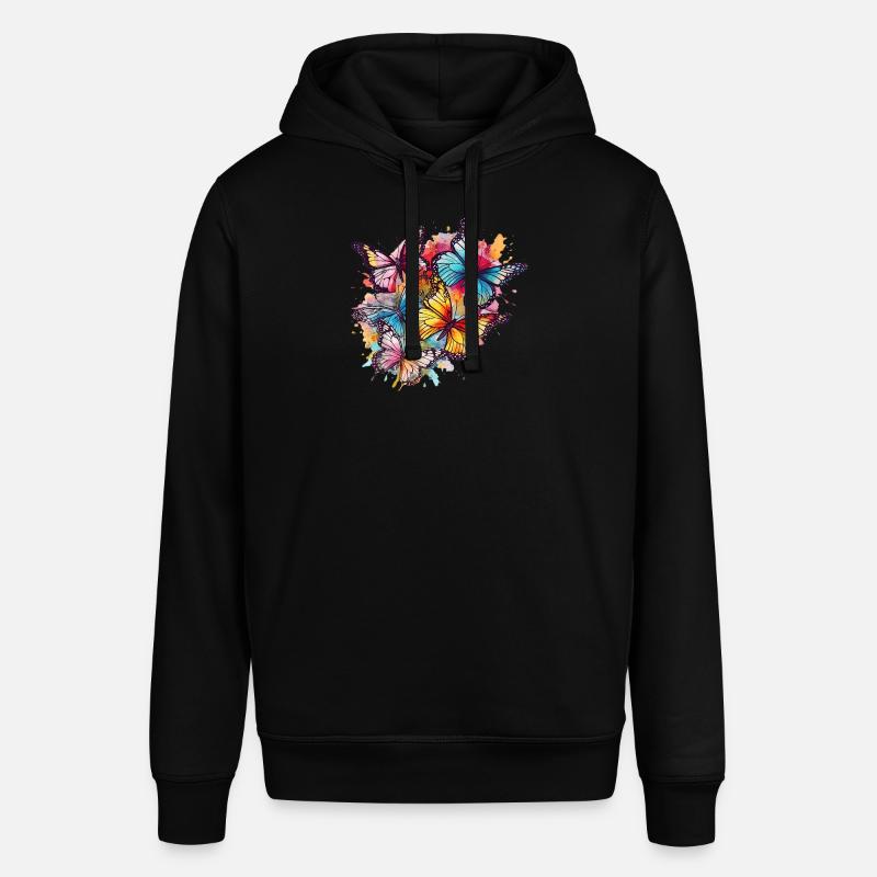 Beaux papillons Aquarelle Art - Sweat à capuche SOUNDER Stanley/Stella Unisexe - noir