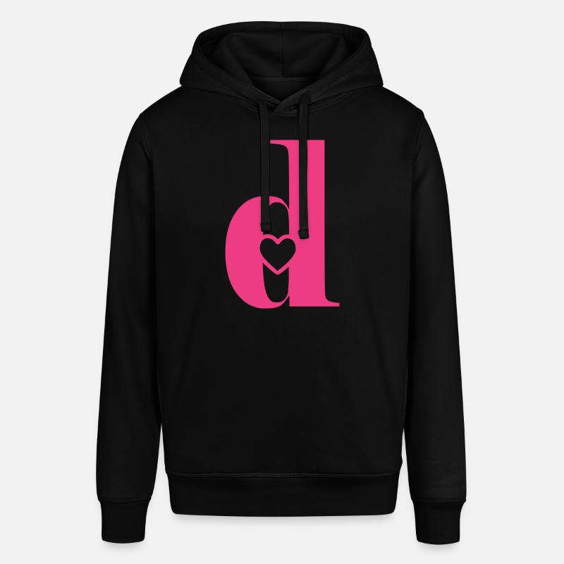 Buchstabe d Anfangsbuchstabe mit Herz - Stanley/Stella Unisex Hoodie SOUNDER - Schwarz