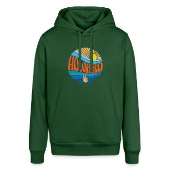 Howard Hemd Vintage Sunset Howard Groovy Tie Dye - Stanley/Stella Unisex Hoodie SOUNDER - Flaschengrün - Vorne - Alina (178cm) & Michal (187cm)