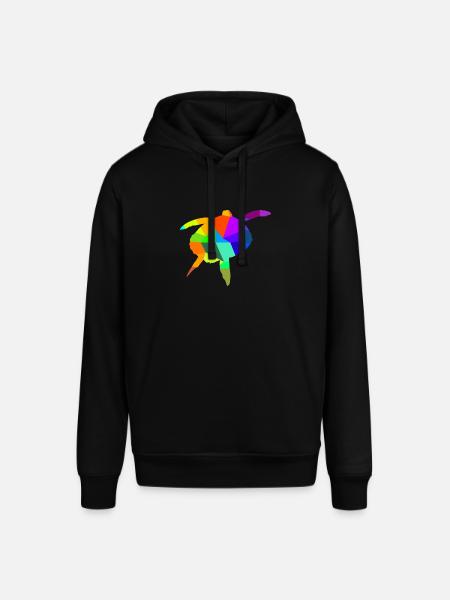 Water Turtle Rainbow Animals Polygon - Stanley/Stella SOUNDER Unisex Hoodie - black