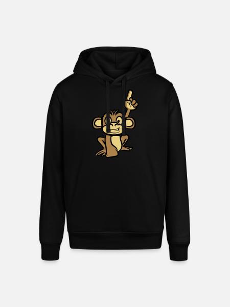 affe lustig zeigefinger - Stanley/Stella Unisex Hoodie SOUNDER - Schwarz