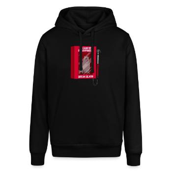 Capybara - Bei Unwohlsein Scheibe zerbrechen - Stanley/Stella Unisex Hoodie SOUNDER - Schwarz - Vorne - Alina (178cm) & Michal (187cm)