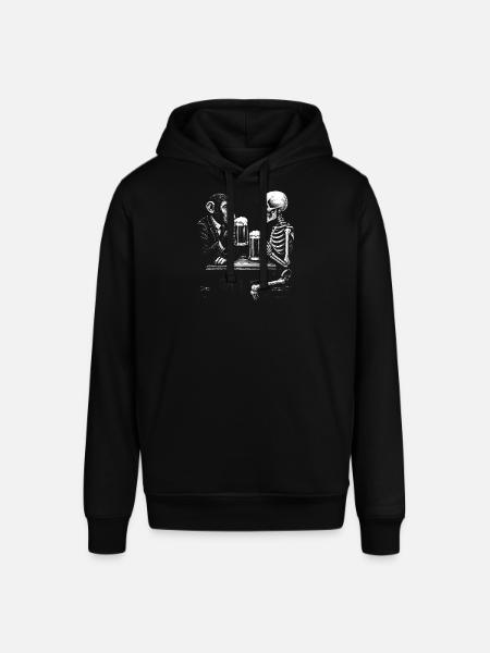 Humorvoller Skelett- und Affenbier-Toast - Stanley/Stella Unisex Hoodie SOUNDER - Schwarz
