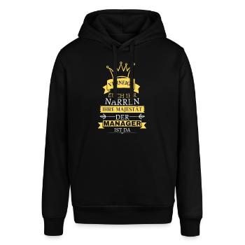 Verneigt euch, Ihre Majestät der Manager ist da - Stanley/Stella Unisex Hoodie SOUNDER - Schwarz - Vorne - Alina (178cm) & Michal (187cm)