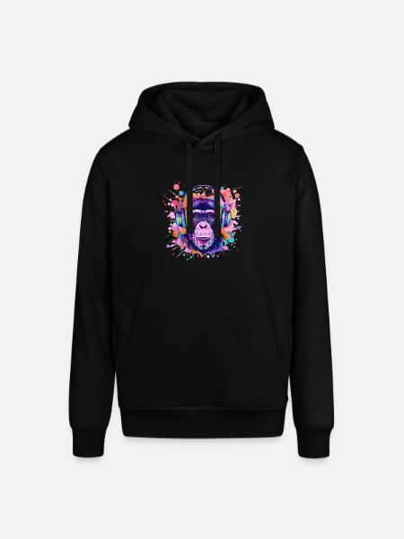Mono con Auriculares Decoración Mujer Regalo Hombre - Sudadera unisex Stanley/Stella SOUNDER - negro