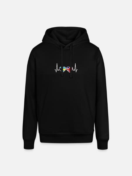 Bahamas UK Heartbeat Flag Britisk Bahamisk - Stanley/Stella SOUNDER unisex hoodie - sort