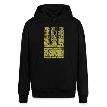 Maurer setzen immer einen drauf - Stanley/Stella Unisex Hoodie SOUNDER - Schwarz - Vorne - Alina (178cm) & Michal (187cm)