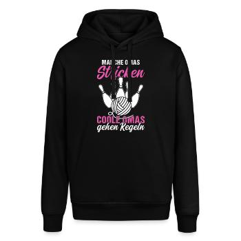 Keglerin Coole Omas gehen Kegeln Kegelclub - Stanley/Stella Unisex Hoodie SOUNDER - Schwarz - Vorne - Alina (178cm) & Michal (187cm)