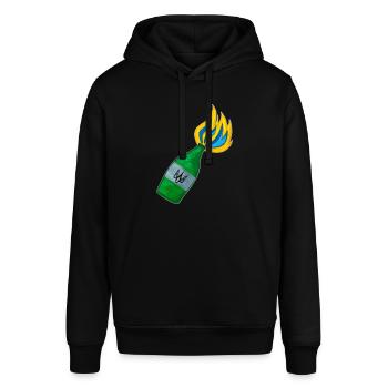 Molotowcocktail. Ukrainischer Kampf. UA-Symbol. - Stanley/Stella Unisex Hoodie SOUNDER - Schwarz - Vorne - Alina (178cm) & Michal (187cm)