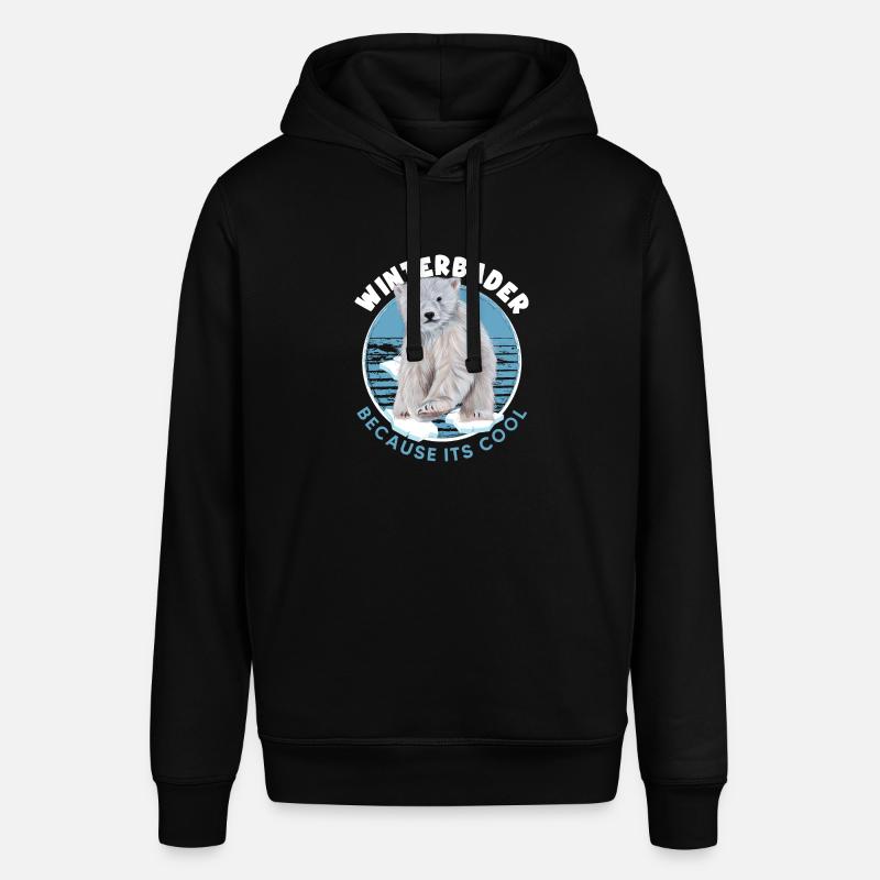 winterbader eisbader eisbär geht eisbaden - Stanley/Stella Unisex Hoodie SOUNDER - Schwarz