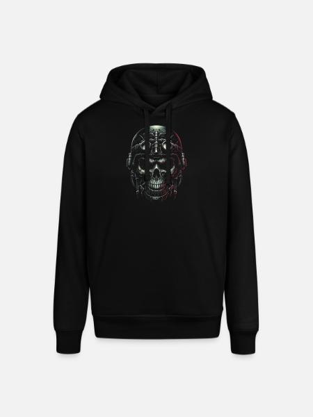 Aviator Skull Pilot - Stanley/Stella SOUNDER Unisex Hoodie - black