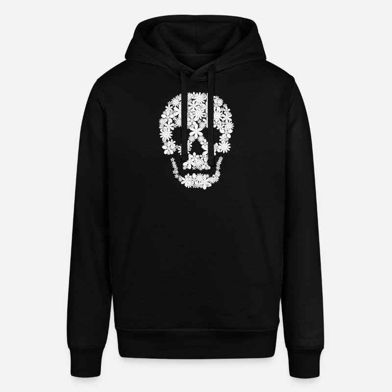 Fleur de crâne blanc - Sweat à capuche SOUNDER Stanley/Stella Unisexe - noir