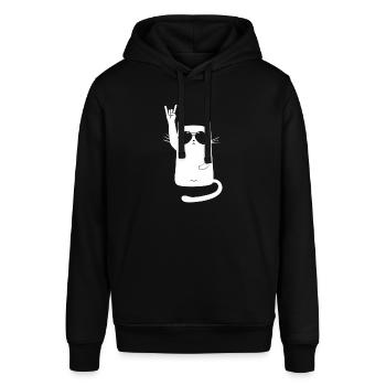 Metal Katze - Stanley/Stella Unisex Hoodie SOUNDER - Schwarz - Vorne - Alina (178cm) & Michal (187cm)