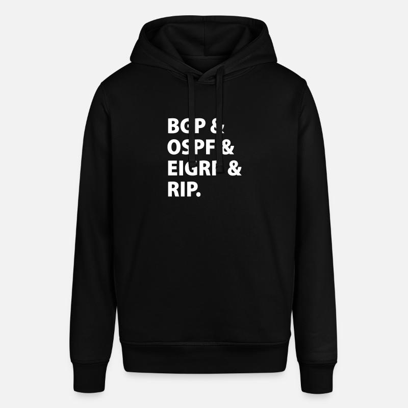 BGP & OSPF & EIGRP & RIP. - Stanley/Stella SOUNDER Unisex Hoodie - black
