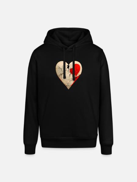 BROKEN HEART - Stanley/Stella SOUNDER Unisex Hoodie - black