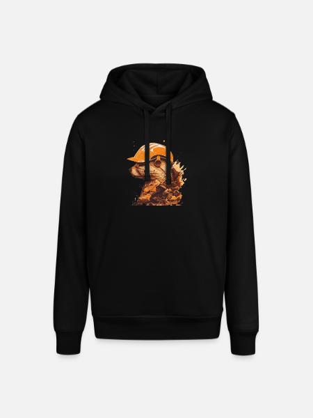 Fretten als bouwvakkers met gele bouwhelmen - Stanley/Stella Uniseks biologische hoodie SOUNDER - zwart