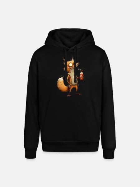 verrückter Fuchs mit Bier - Stanley/Stella Unisex Hoodie SOUNDER - Schwarz