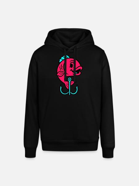 Fish Fish Hook Comic - Stanley/Stella SOUNDER Unisex Hoodie - black