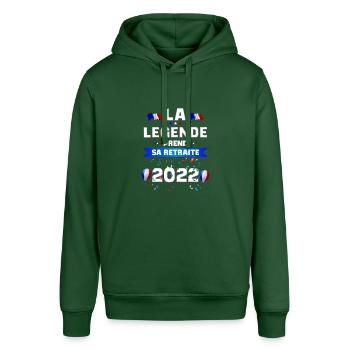Retraite 2022 Humour Collègue - Sweat à capuche SOUNDER Stanley/Stella Unisexe - vert bouteille - Devant - Alina (178cm) & Michal (187cm)