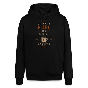 Electrician Coffee Energy Voltage - Stanley/Stella SOUNDER Unisex Hoodie - black - Front - Alina (178cm) & Michal (187cm)
