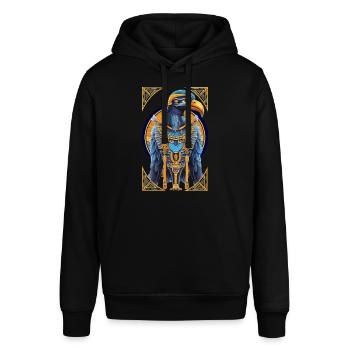 Ägyptischer Horus - Stanley/Stella Unisex Hoodie SOUNDER - Schwarz - Vorne - Alina (178cm) & Michal (187cm)